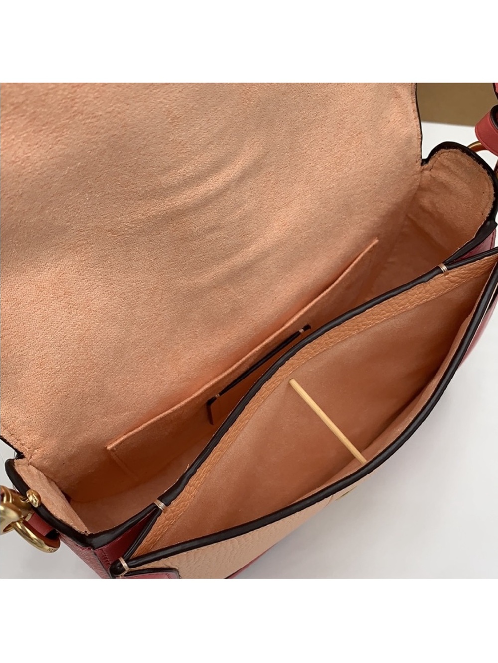 COACH Georgie Saddle Bag In Colorblock COLOR:
Gold/Faded Blush/Taffy - Picture 13 of 16
